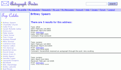 Address History: Autograph Finder